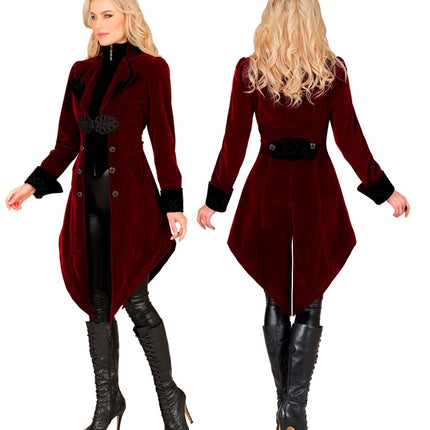 GIACCA GOTICA IN VELLUTO BORDEAUX DA DONNA