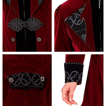 GIACCA GOTICA IN VELLUTO BORDEAUX DA DONNA