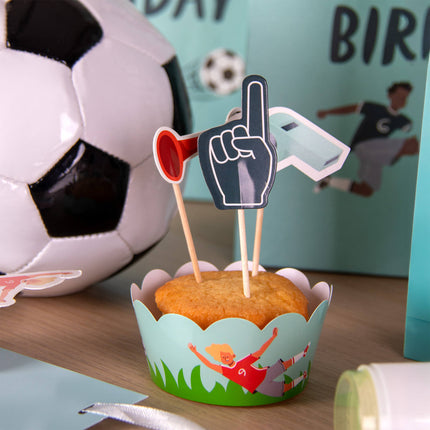 Cupcake Toppers calcio 6 pezzi