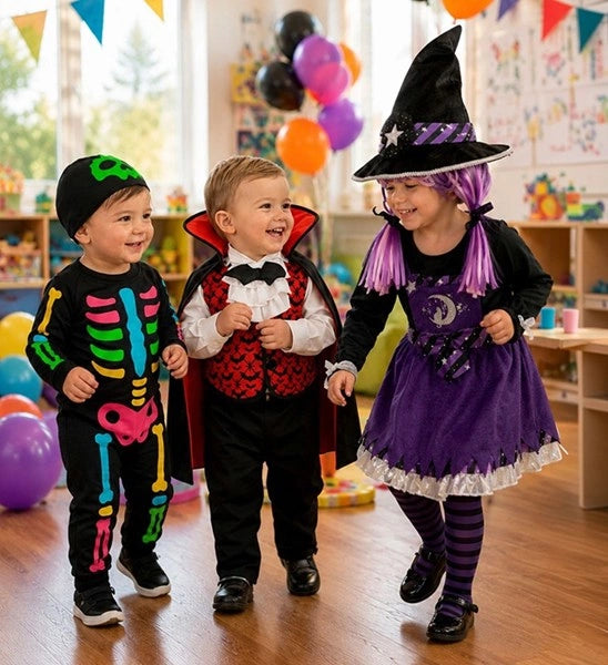 Costume da scheletro colorato per neonati