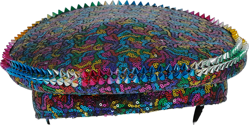 Cappello della polizia arcobaleno con borchie