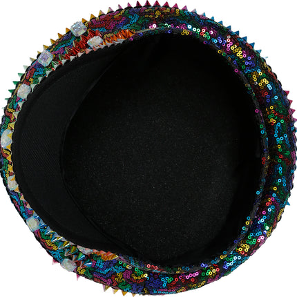 Cappello della polizia arcobaleno con borchie