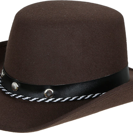 Cappello da cowboy in feltro marrone da bambino