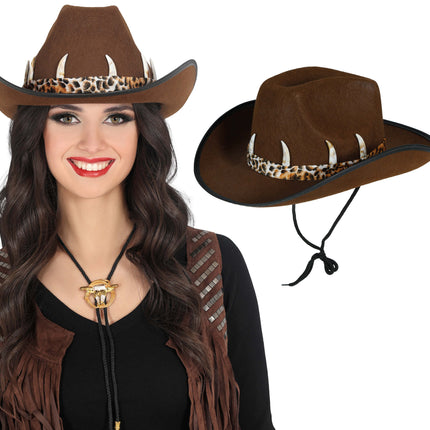 Cappello da cowboy australiano marrone, adulto
