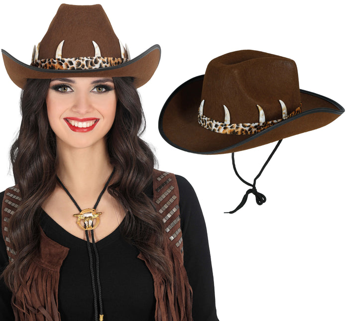 Cappello da cowboy australiano marrone, adulto