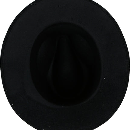 Cappello da cowboy in feltro nero con borchie, per adulti