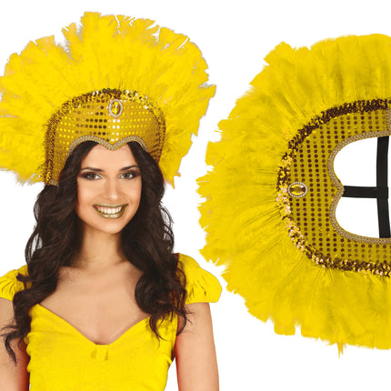 Copricapo di piume giallo