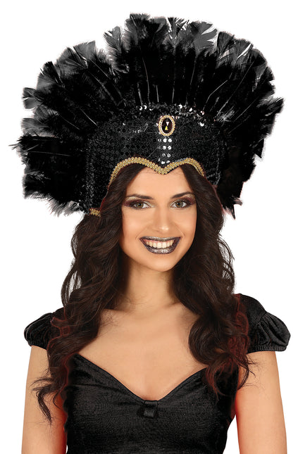 Copricapo di piume nero
