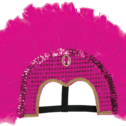 Copricapo di piume fucsia