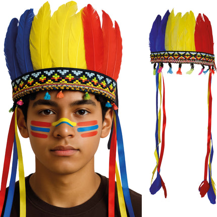 Pennacchio di piume multicolore