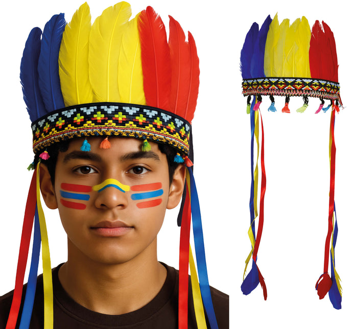 Pennacchio di piume multicolore