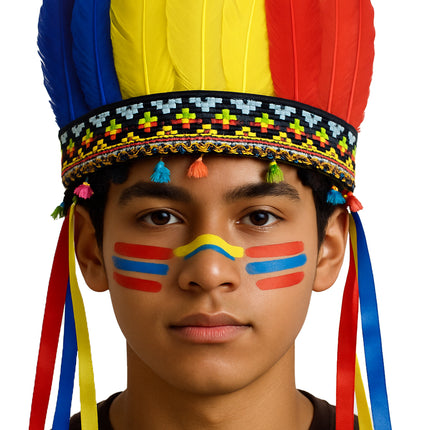 Pennacchio di piume multicolore