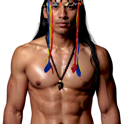 Pennacchio di piume multicolore