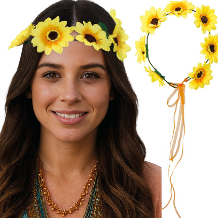 Cerchietto a fiori giallo