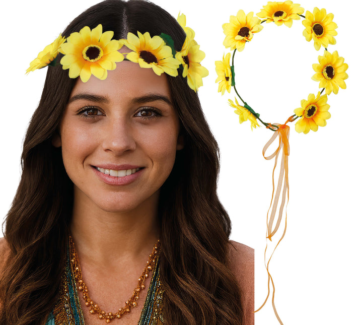 Cerchietto a fiori giallo