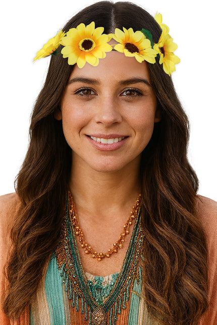 Cerchietto a fiori giallo