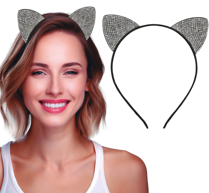 Cerchietto per capelli gatto argento