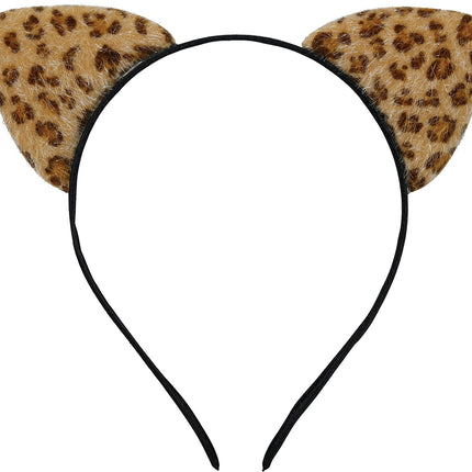 Fascia per capelli leopardata marrone/gialla