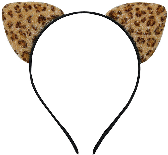 Fascia per capelli leopardata marrone/gialla