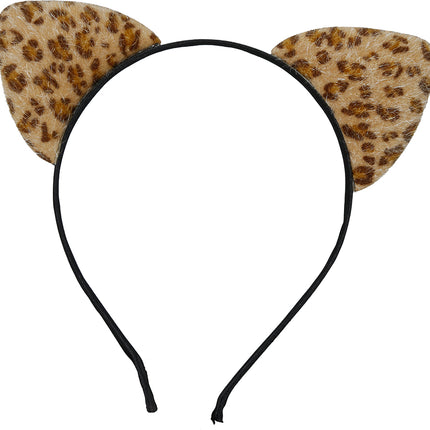 Fascia per capelli leopardata marrone/gialla
