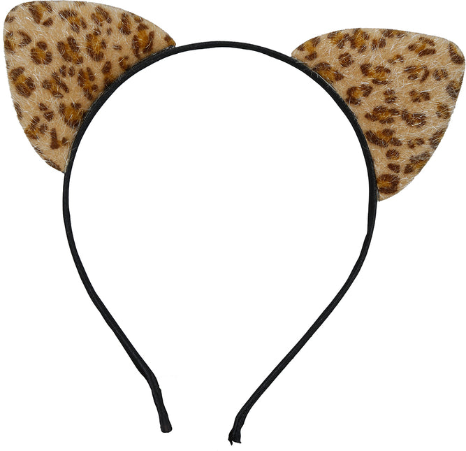 Fascia per capelli leopardata marrone/gialla