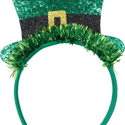Cerchietto per capelli con cappello glitterato per la festa di San Patrizio