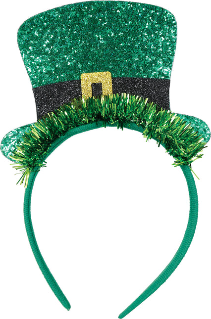 Cerchietto per capelli con cappello glitterato per la festa di San Patrizio