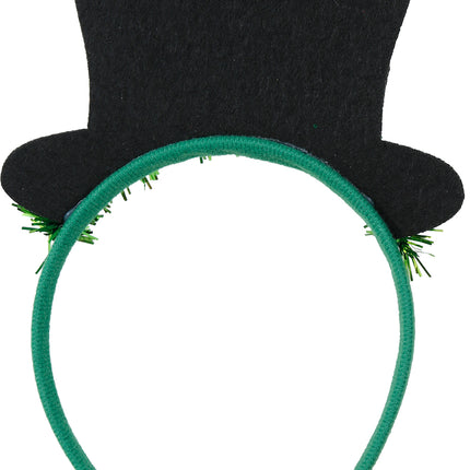 Cerchietto per capelli con cappello glitterato per la festa di San Patrizio