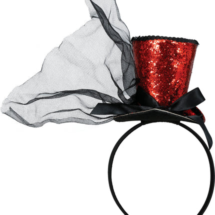 Cappello a Secchiello Rosso Nero Glitter