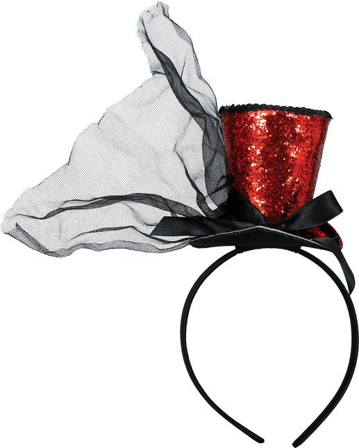 Cappello a Secchiello Rosso Nero Glitter