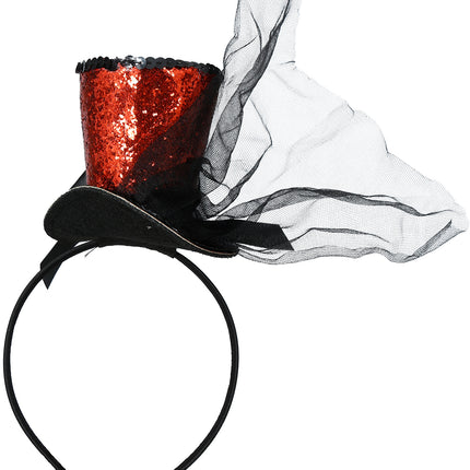 Cappello a Secchiello Rosso Nero Glitter