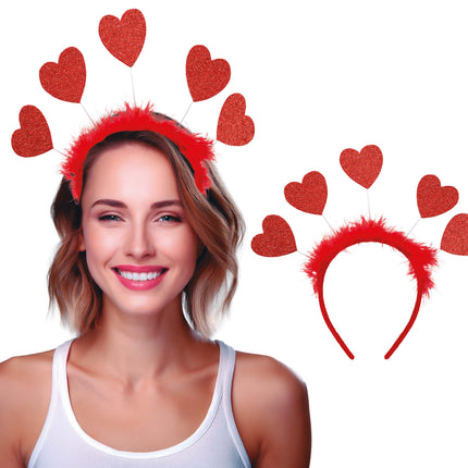 Cerchietto Cuori Rosso