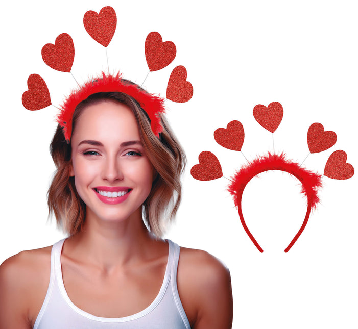 Cerchietto Cuori Rosso