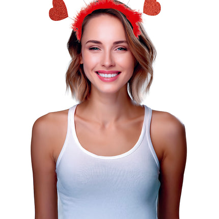 Cerchietto Cuori Rosso