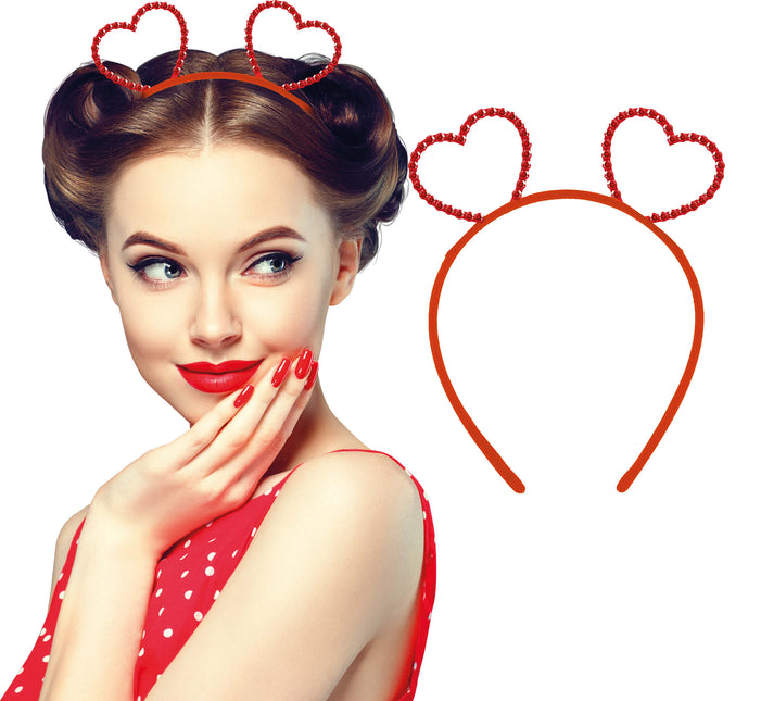 Cerchietto con cuori metallici