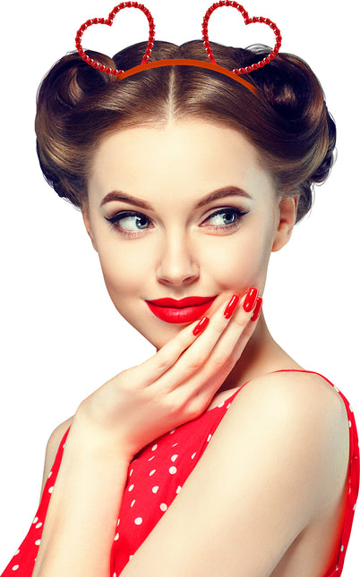 Cerchietto con cuori metallici