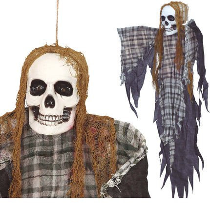 Decorazione appesa Halloween Scheletro a scacchiera 1,2 m
