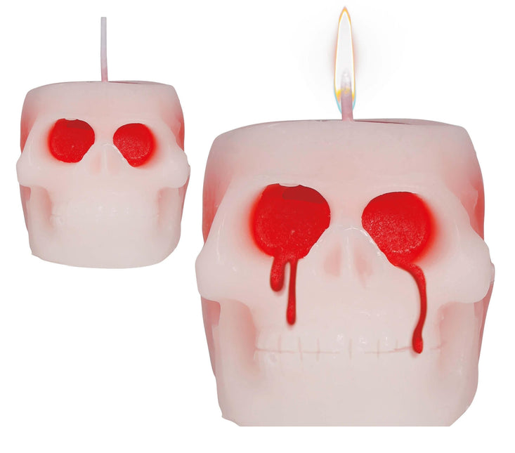 Candela di Halloween Teschio insanguinato 6 cm