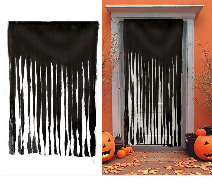 Tessuto nero per tende da porta 2m