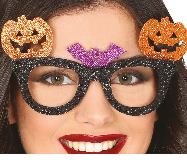 Occhiali di Halloween Zucca Glitter