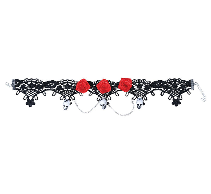 Collana Halloween Testa di Morte Rose