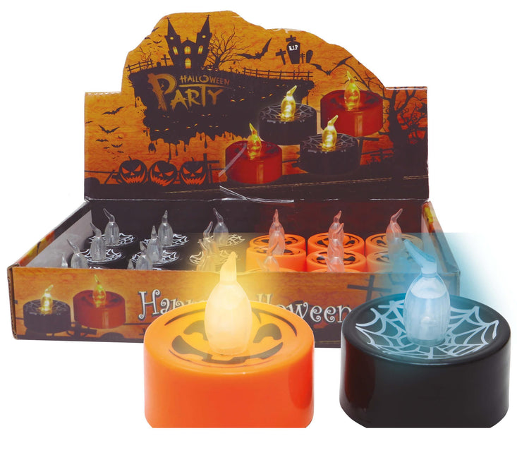 Candele finte di Halloween con luce 4cm 24pz