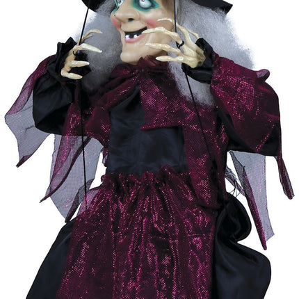 Decorazione di Halloween appesa Strega sull'altalena 1m