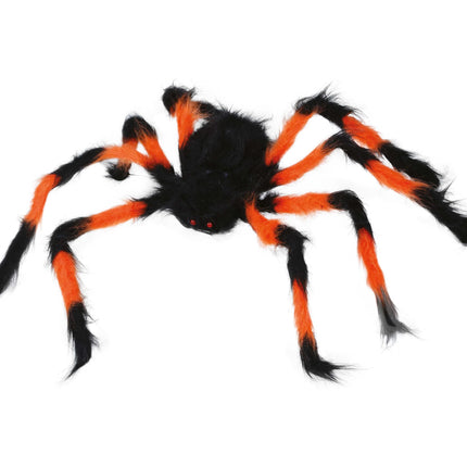 Ragno finto nero arancione 75 cm