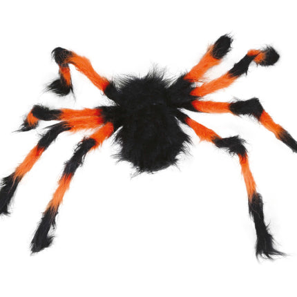 Ragno finto nero arancione 75 cm