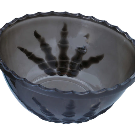 Ciotola a mano scheletrica nera per la decorazione della tavola di Halloween