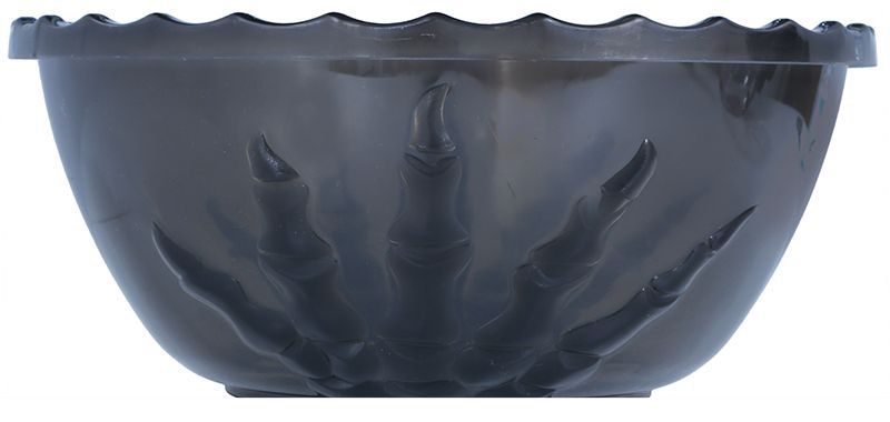 Ciotola a mano scheletrica nera per la decorazione della tavola di Halloween
