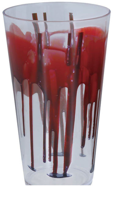 Bicchiere di Halloween con sangue 15 cm