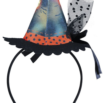 Cerchietto Halloween Mini Cappello Strega Gatto