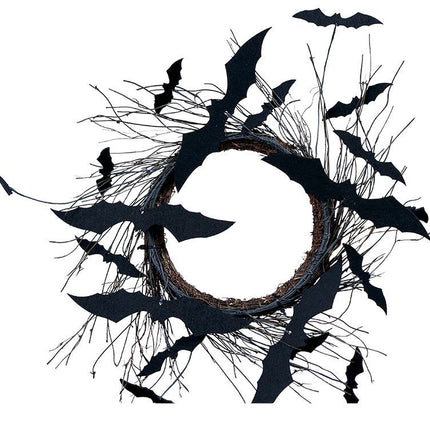 Corona di pipistrelli di Halloween da 30 cm